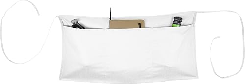 Miniatura 2 de DALIX Delantales grandes de 24 pulgadas para barman dinero cocina restaurante cintura babero delantal (3 bolsillos) negro, negro-blanco, azul