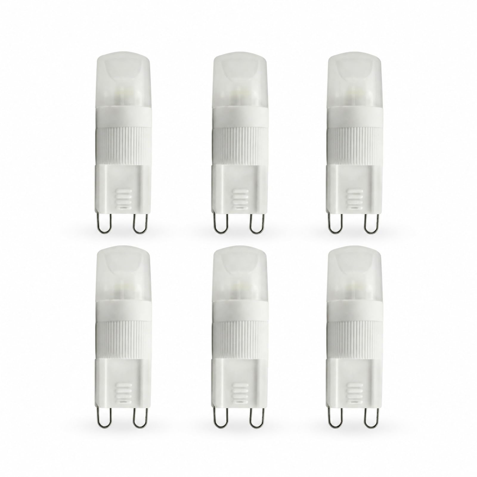 Bombillas LED G9 Regulables, 2W Equivalente 12W Halógena, Luz Fría 6000K, Ra≥80, Ahorro Energético, Larga Vida Útil, Candelabro Pasillo Iluminación Interior