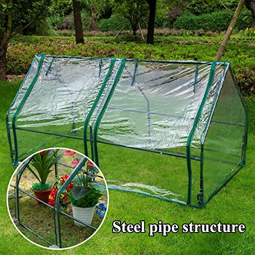 Mini serre de fleurs portable blanche 180x90cm protection gel - 7