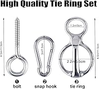 Vista 2 de LUTER Anillo de amarre de caballo resistente, anillo de amarre de caballo de acero inoxidable, anillo bloqueador de amarre para caballos