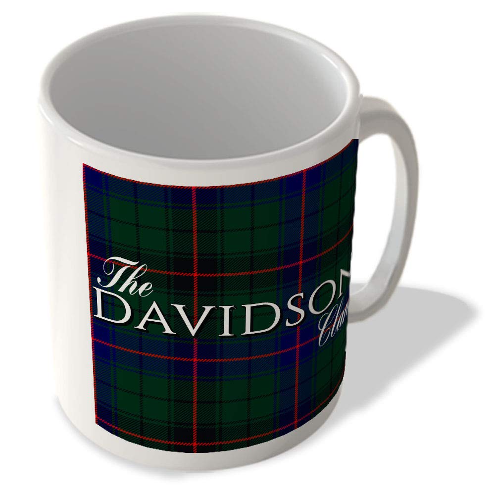 Mcmug White - The Davidson Clan - Davidson Modern Tartan - (Full Background) - Scottish Mug, Ceramic, 11Fl.oz.