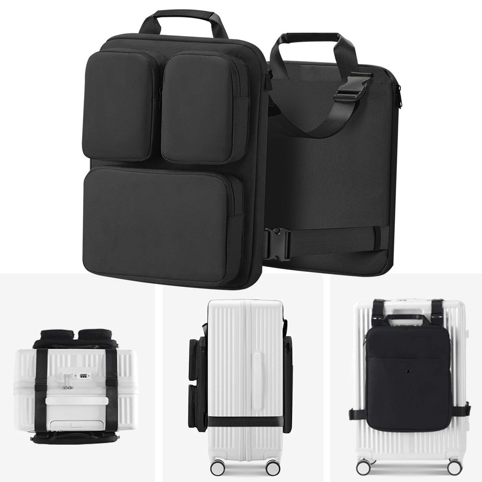 Gepäckgurt mit Aufbewahrungstaschen, verstellbarer Koffer, zusätzliche Tasche, Packwürfel für Reisegepäck Organizer, Koffer, zusätzliche Packwürfel