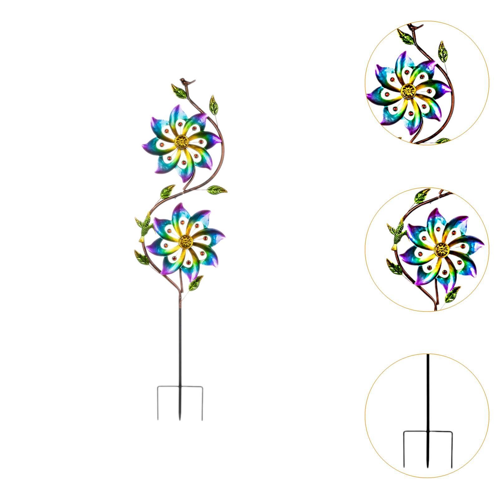 Molinillo de Viento Metálico para Exteriores, Versátil Y Multicolor.