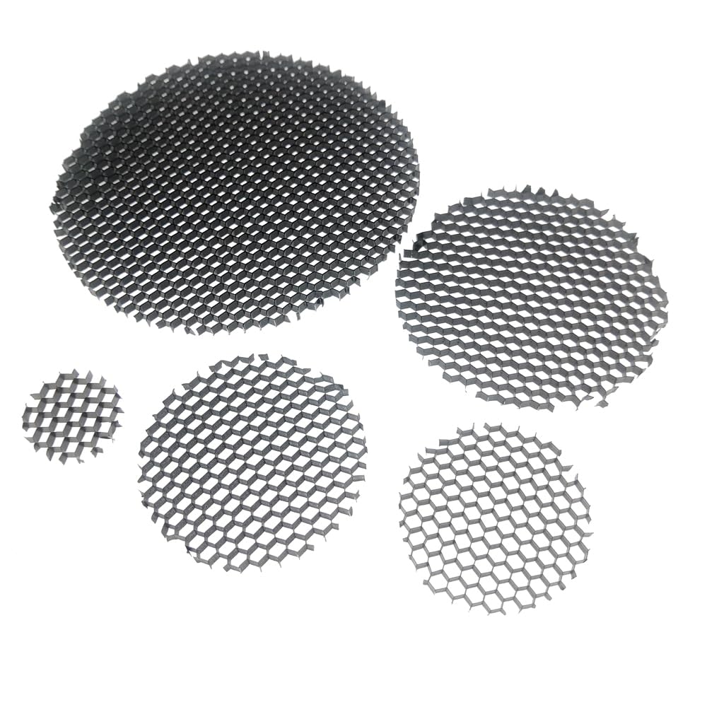 Lot de 20 caches antireflets en nid d'abeille en aluminium noir for spots encastrés, spots et autres éclairages.(50mm)