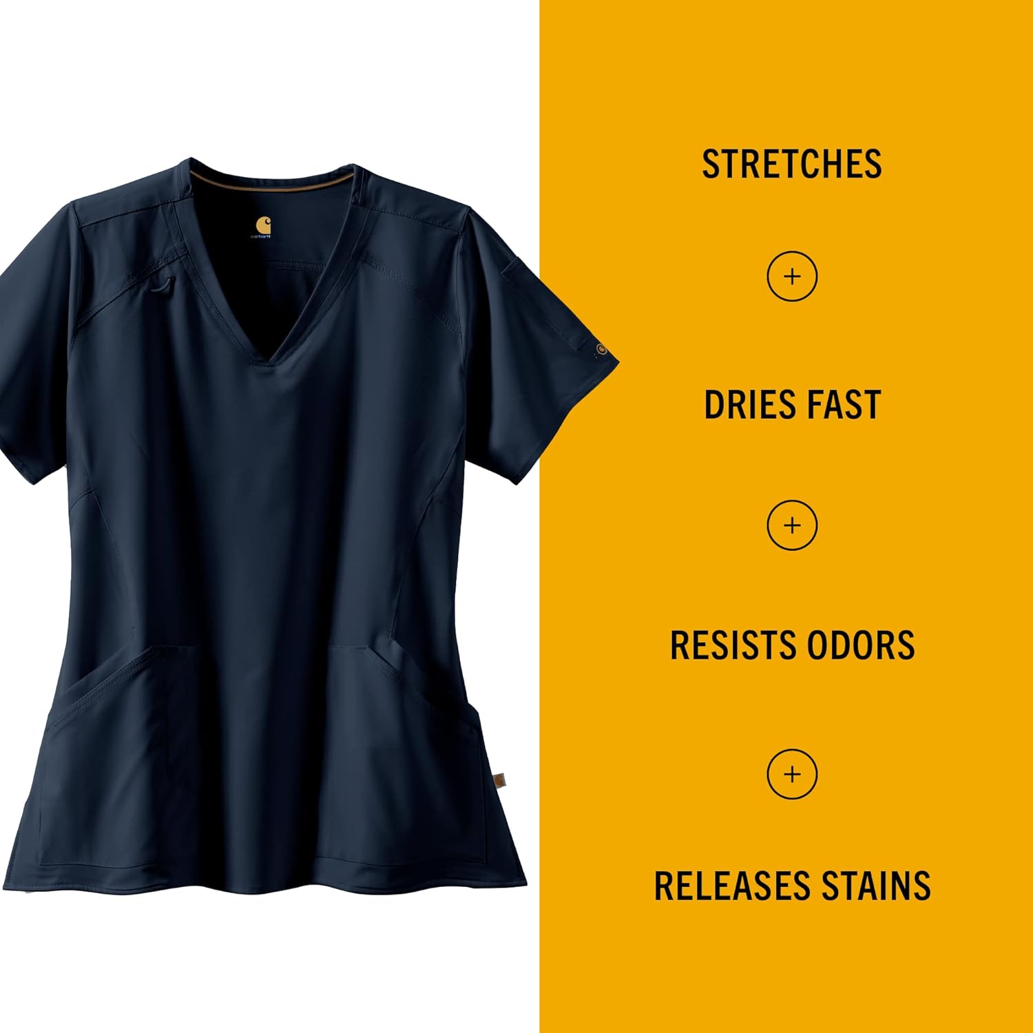 Carhartt Scrubs C12106 Women's Force® Modern Fit Twill V-Neck Top - Image 3