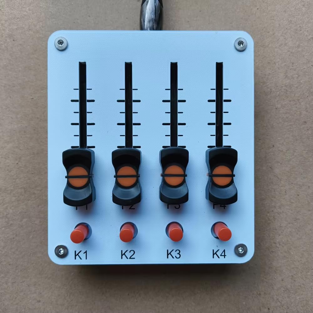 Controller MIDI a 4 canali con fader da 45 mm, 4 pulsanti, USB-C, Plug & Play, per software DAW (Digital Audio Workstation).