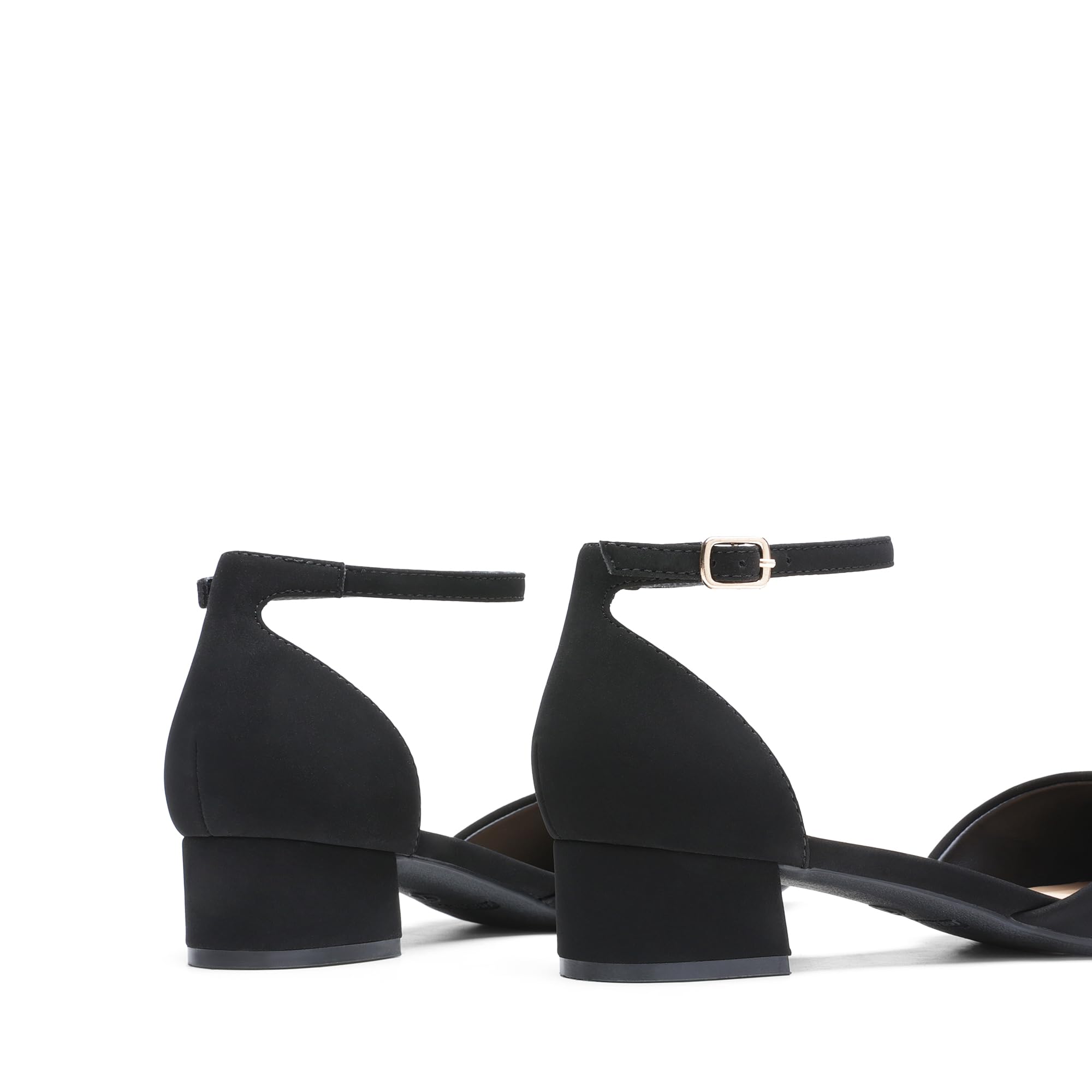 DREAM PAIRS Zapatos de Vestir para Mujer Tacones Bajos Bombas Punta Cerrada Comodidad D'Orsay Planos con Correa al Tobillo