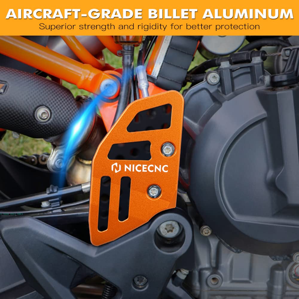 NICECNC Protector de Cilindro Maestro de Freno Trasero Compatible with 790/890 Adventure/Adventure R 2019 2020 2021 2022, Compatible with Husqvarna Norden 901 2022, Naranja