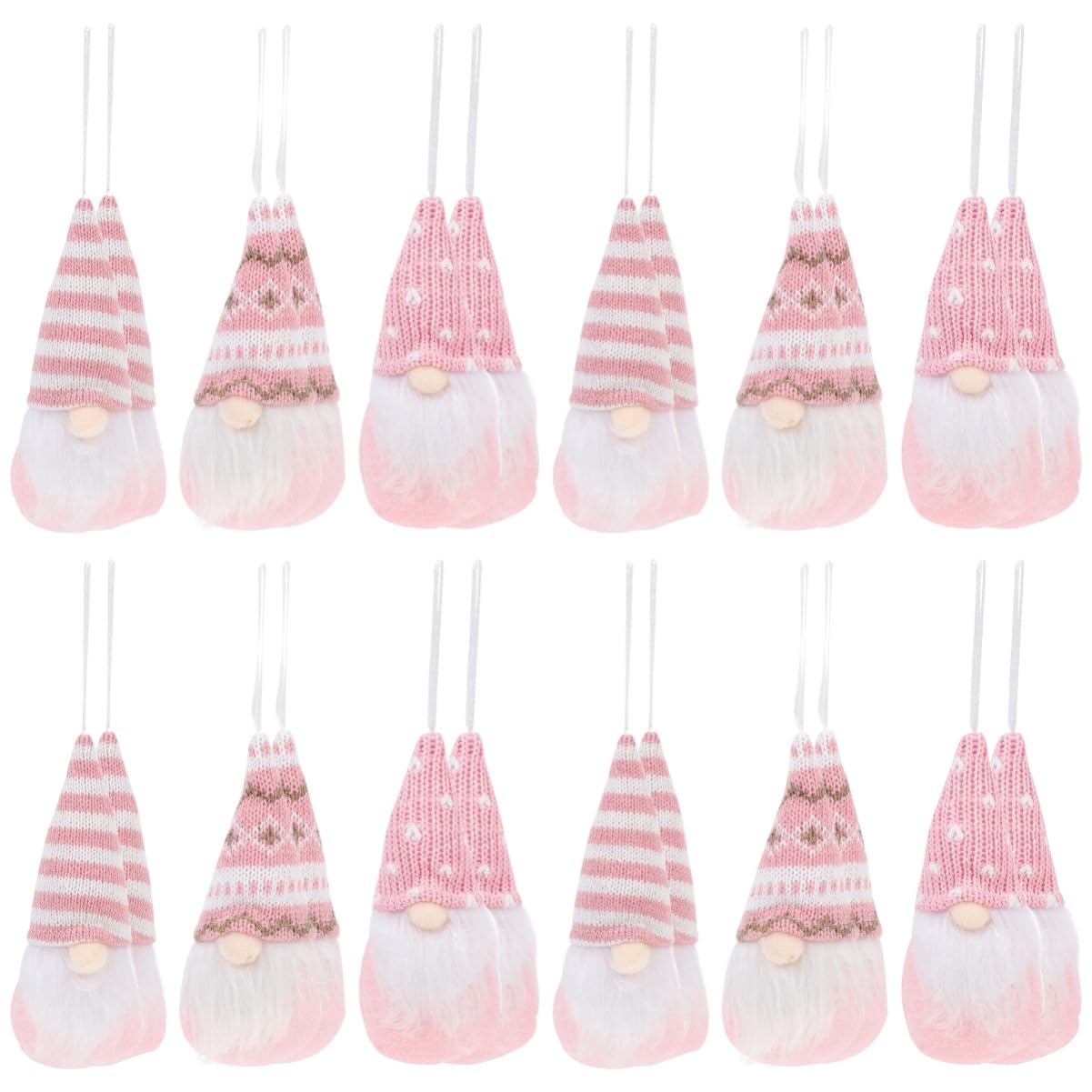 Ciieeo STK Weihnachtspuppe Weihnachtsbaum-anhänger Weihnachtszwerg-anhänger Plüsch-wichtel- Weihnachtsbaum Hängendes Schild Kleine Wichtelfiguren Zwergpuppe Rosa Stoff
