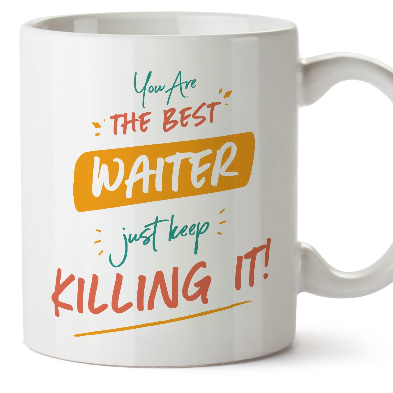 MUGFFINS Waiter Man Mug - in English - You are The Best Keep Killing it - Funny Gift for Colleagues - Ceramic 11oz Mug โ image 1