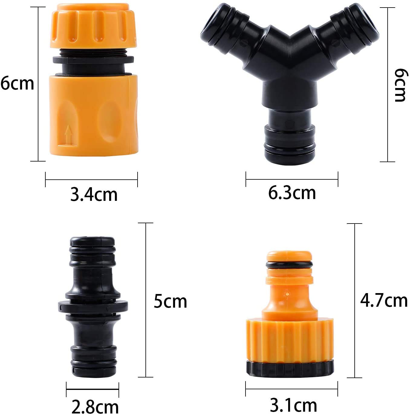 Buy Hose Connector Fitting Set, Plastic Garden Hose Tap Connector Kit for Join Garden Hose Pipe