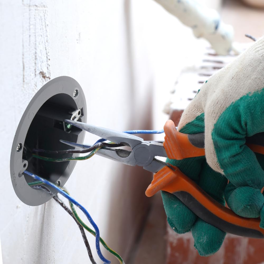 MAKERELE Gray Old Work Round Ceiling Electrical Box, 1Gang Ceiling Light Box, PVC Round Old Work Electrical Switch, 4.25” Dia, 18 Cubic Inches, for Reliable Home Upgrades (6 Pack) - Image 5