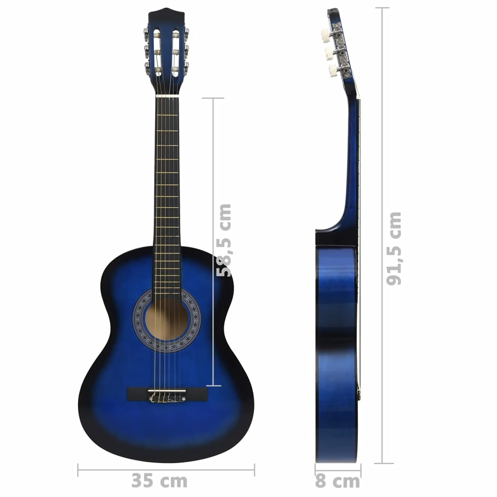 Lechnical Chitarra Classica per Principianti e Bambini Blu 3/4 36",Arte e Svago,Hobby e Arti Creative,Strumenti Musicali,Strumenti a Corda,Chitarre(SPU:70116)