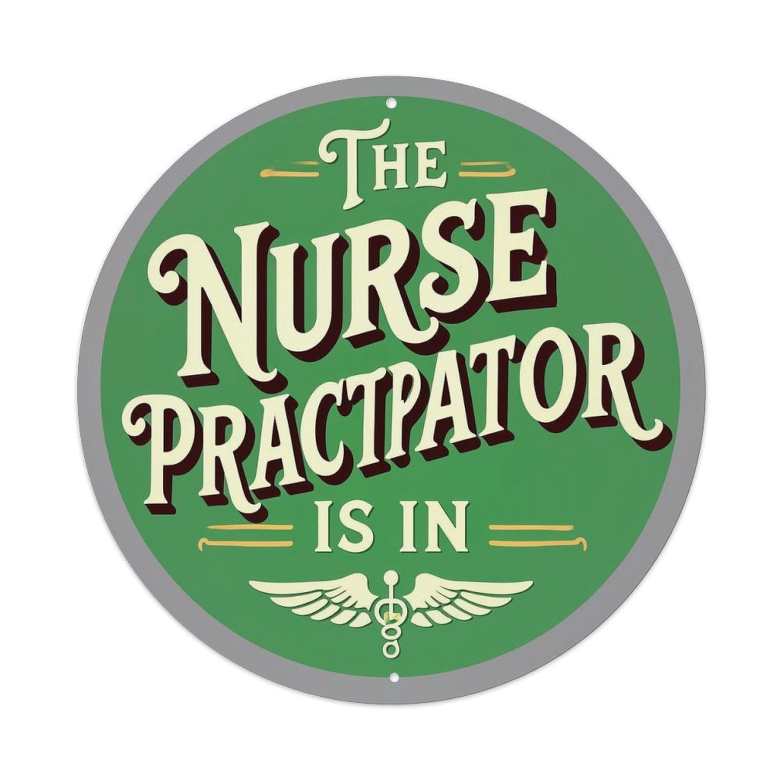 Jdyansheng Vintage The Nurse Practitioner Is In Tin Sign Metal Poster Metal Signs For Home Man Cave Bar Cafe Kitchen Laundry Room Wall Decorations 8X8 Inches