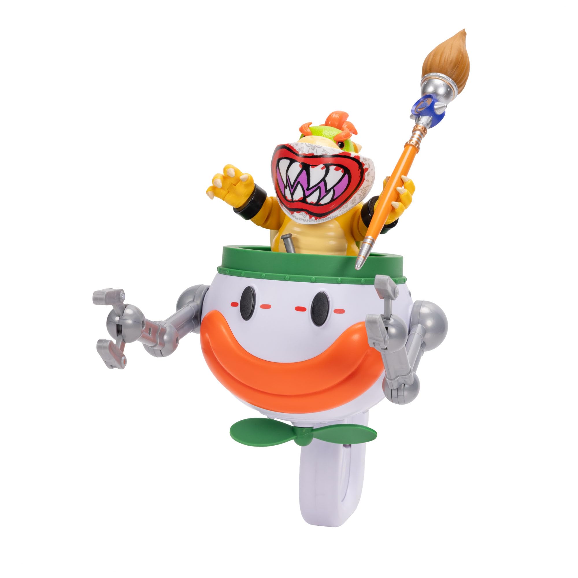 Der Super Mario Galaxy Movie – 13 cm große Bowser Jr.-Figur mit Clownauto, Pinsel und Wasser-Enthüllungsaufklebern - 3
