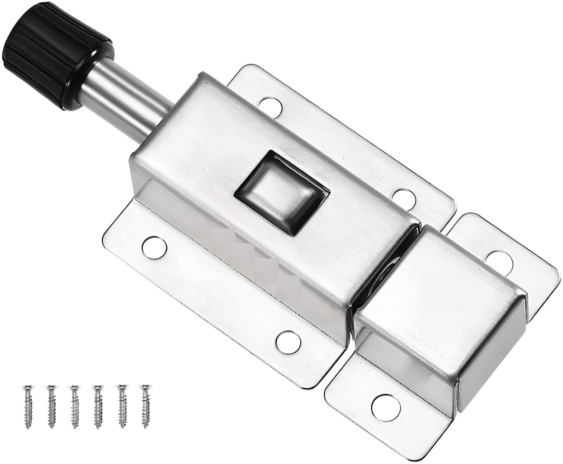 Mini Door Spring Lock – Stainless Steel Automatic Slide Bolt Latch with Spring Loaded Ring Pull | Heavy Duty Security Barrel Lock with Screws for Gate, Door, Window, Cabinet, Fence & Bathroom-picture-18