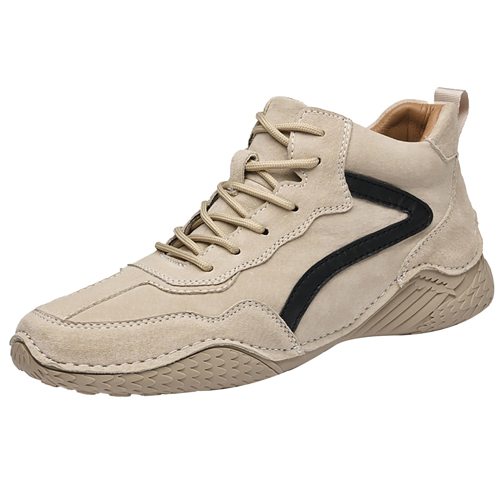 Hohe Turnschuhe für Herren, weiß, Wanderschuhe für Herren, Sport, Freizeitschuhe, trendige, flache Schuhe, atmungsaktive Schlupfschuhe, leichte Wanderschuhe, bequeme Campingschuhe, einfarbig, flache