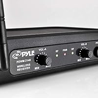 Vista 4 de PYLE Lavalier, micrófonos de auriculares, transmisor, receptor para PA, fiesta de karaoke DJ, negro, talla única (PDWM2140)