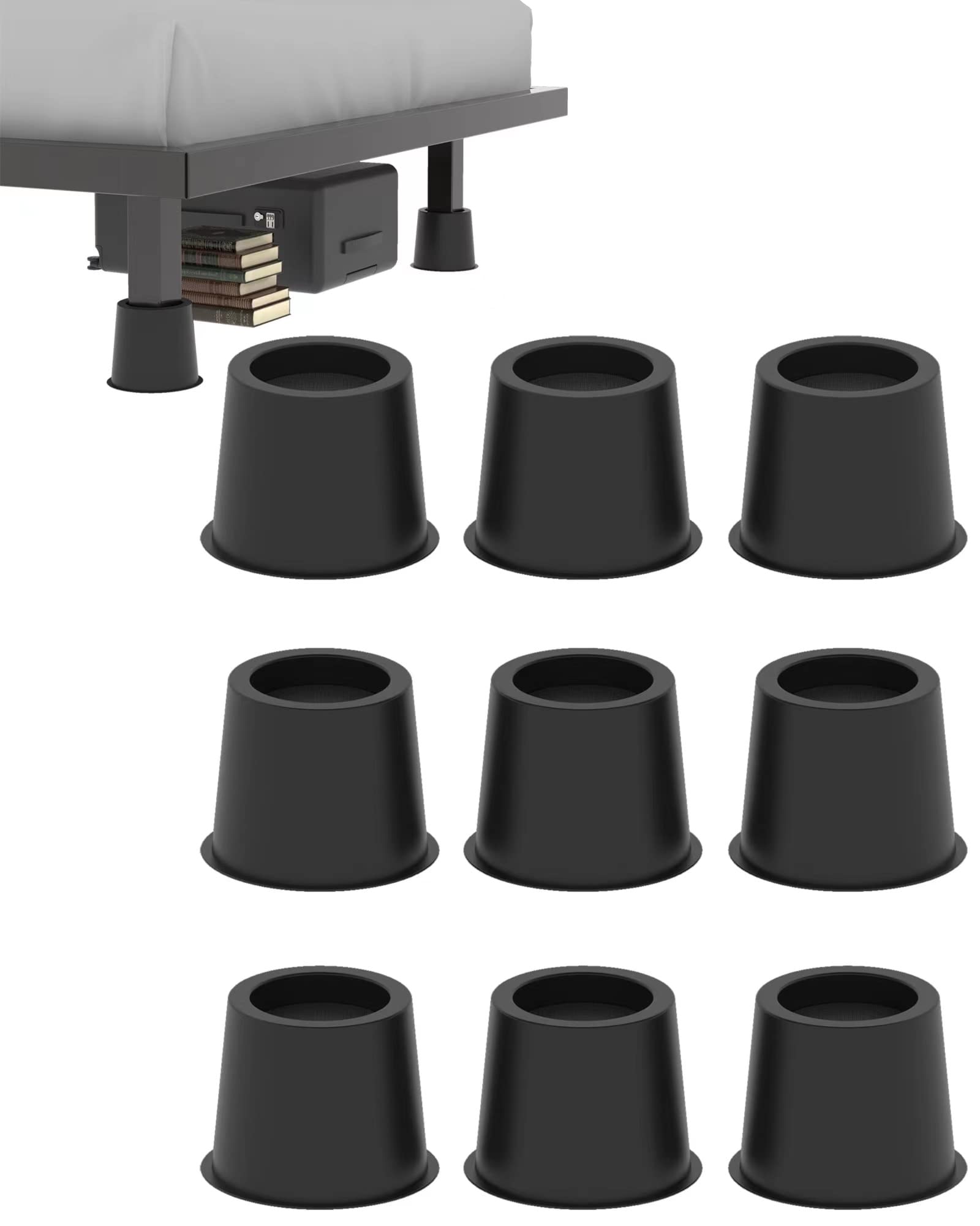 GooFurnit 4 Inches Bed Riser, Heavy Duty Bed Elevator 3000 LBS for