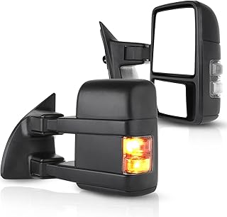 ECCPP Tow Mirrors fit for 1999-2015 for Ford for F250 for F350 for F450 for F550 Super Duty Towing Mirrors Manual Control Turn Signal Light No Heated Pair Mirrors Driver Side and Passenger Side