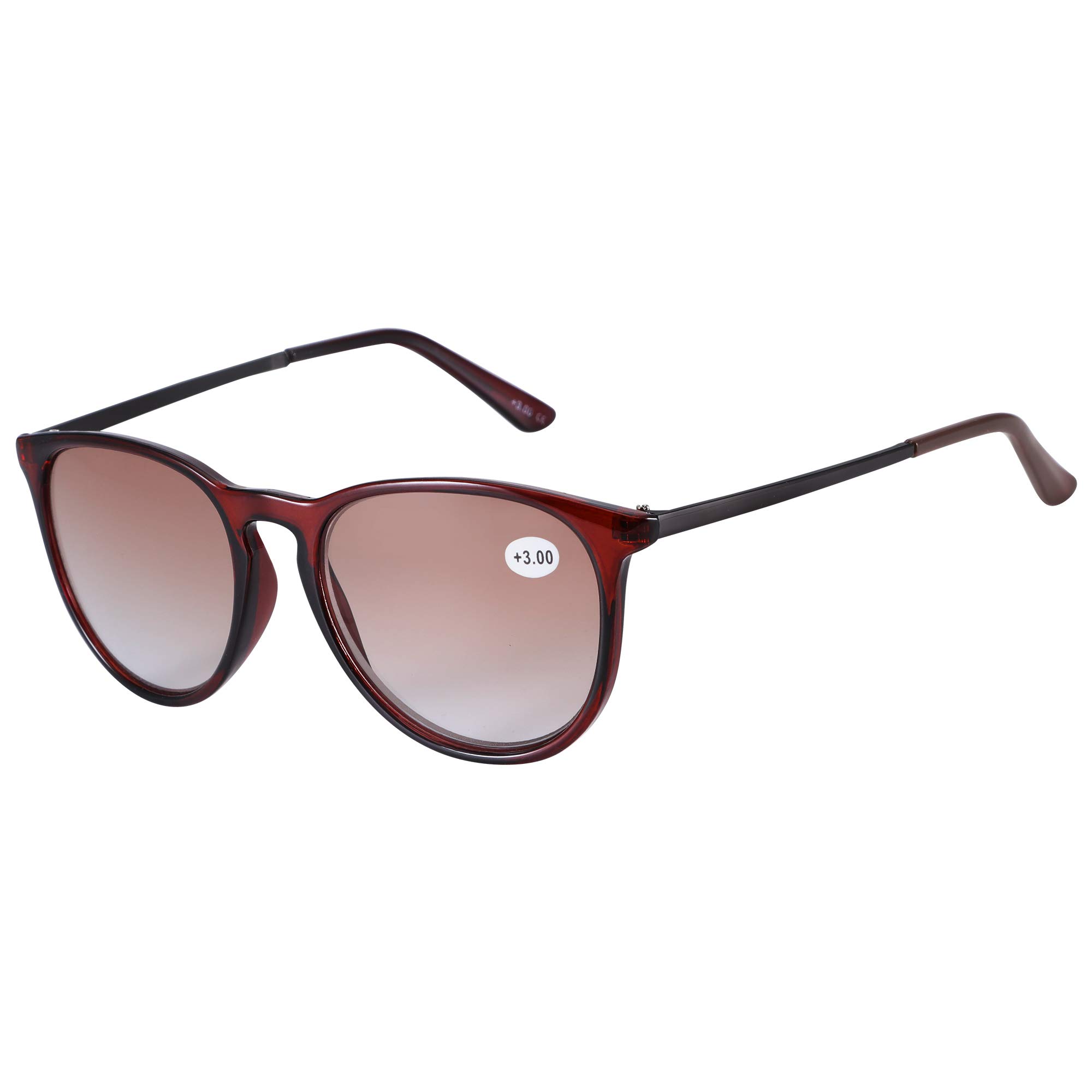 ASVP Shop Reading Sunglasses Glasses +1.0 Men's Women's Sun Readers Retro Vintage Style (Brown, 1.0)