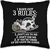 I Have Got 3 Rules I Don't Lie To Me Tee Cow I Have Got 3 Rules I Don't Lie to Me Cow Christmas Throw Pillow, 16x16, Multicolor