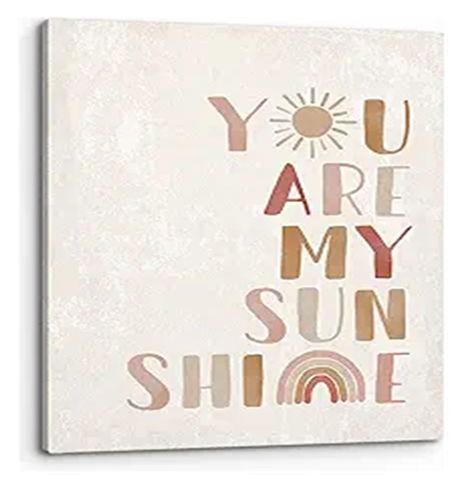 Mdbjtcyzn Girls Framed Nursery Wall-Art You Are My Sunshine Boho Rainbow Print For Room Classroom Decor(,12X18inch(30X45cm))