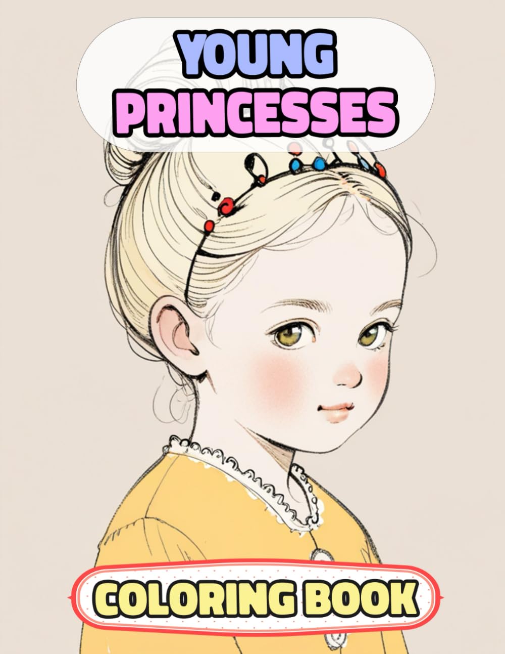 Young Princesses Coloring Book: Colouring Pages Of Cute Multicultural Queens Royal Women Noble Lady Empress Girl Castle Kingdom Female Imperial ... Mindfulness | For Kids Adult Teen Senior