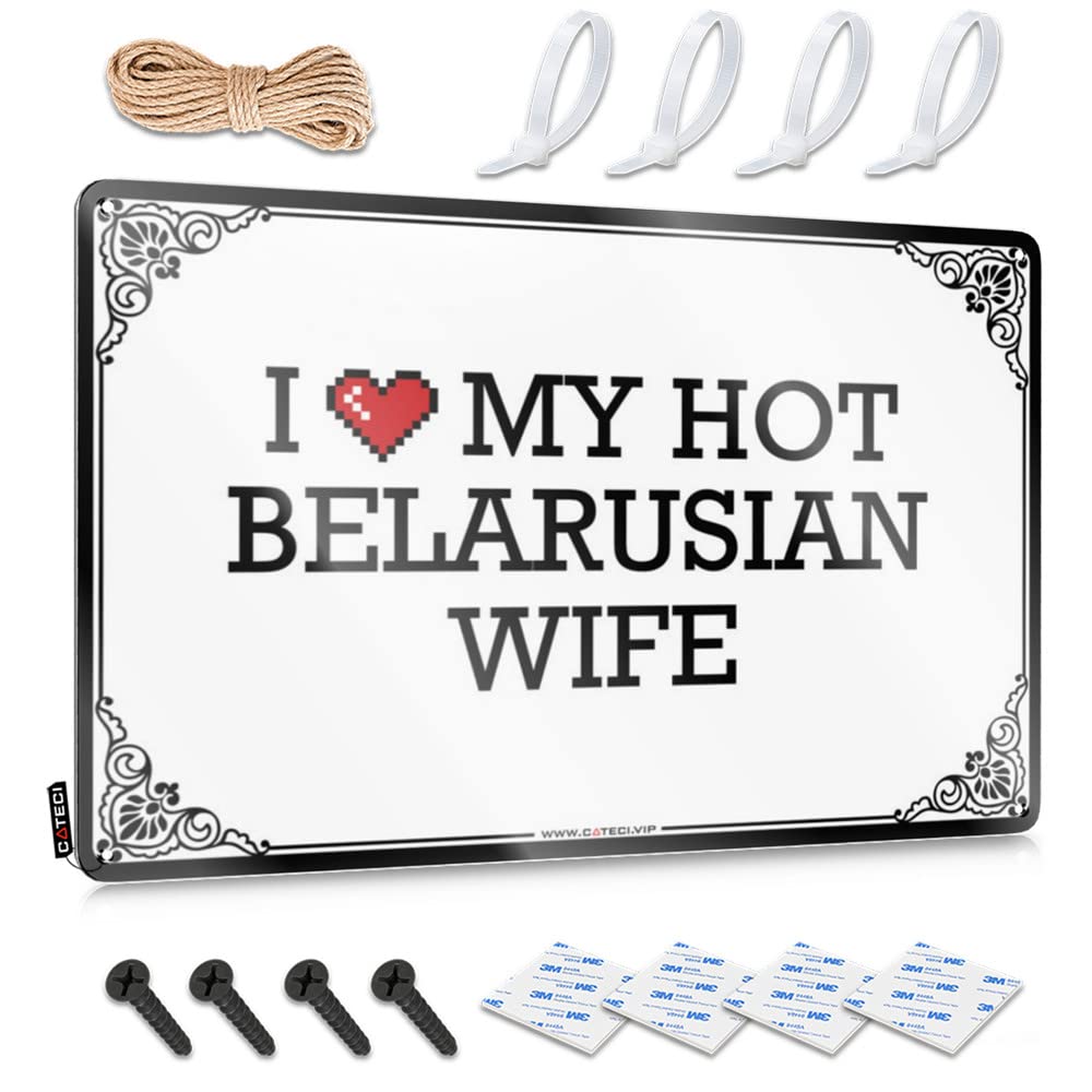 Poster I Love My Hot Belarusian Wife, cadeau nostalgique style rustique