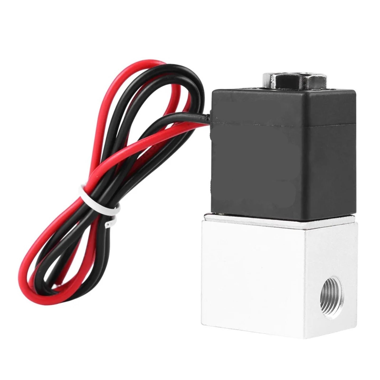 Válvula solenoide 1/4 normalmente cerrada 12V neumática para agua gas y aire