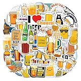 Funny Beer Stickers for Adults, Cute Drink Stickers 55PCS Vinyl Waterproof Cute Cup Stickers for Water Bottles Beer Glass Luggage Laptop Phone Case.Funny Beer Stickers for Man and Woman