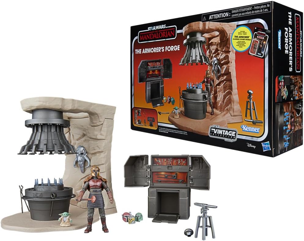 STAR WARS The Vintage Collection The Armorer’s Forge, The Mandalorian 3.75 Inch Collectible Playset with Action Figure