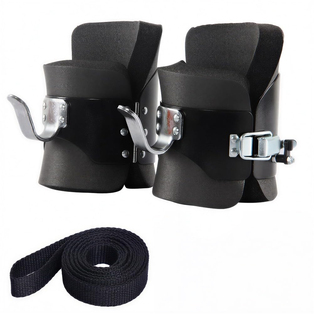 Keenso Bottes D'inversion Anti-gravité, Bottes de Traction Suspendues avec Rembourrage en Mousse Confortable et Serrures Sûres (Noir) pour Équipement de Fitness, Corps de Fitness