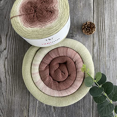 Shike Moon Shadow,Natural Plants Dyed Pure Cotton Yarn For Knitting&Crocheting.multicolor Space Dyed Self Striping Yarn (Qy07-Fig) #TOP4