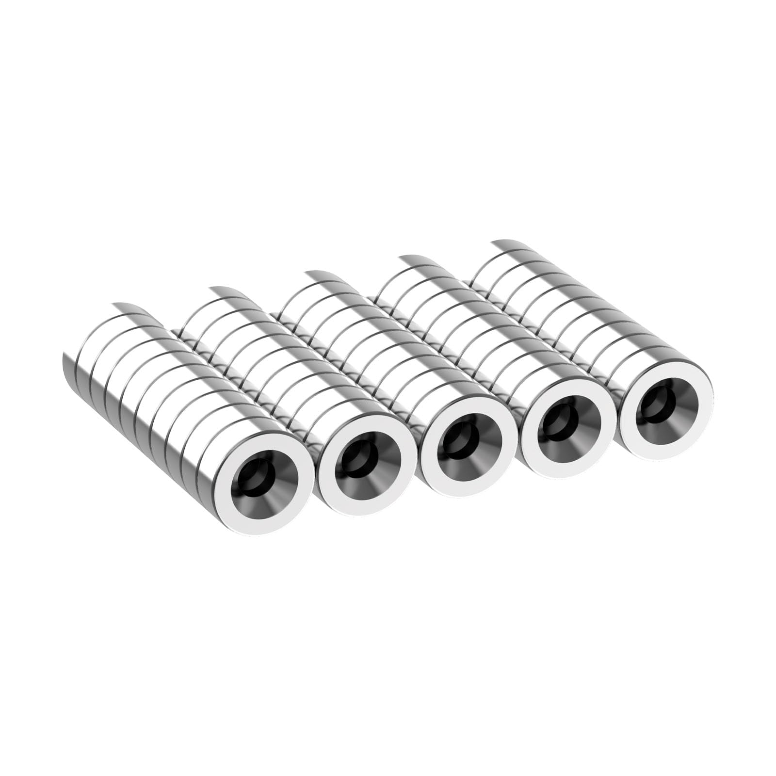 Strong 1/2 Inch N42 Countersunk Magnet - 1/2" D x 1/8" H - 40 Pack with #4 Screw Countersunk Hole, Super Powerful Neodymium Mounting Magnets for Tool, Craft and Cabinet, Rare Earth Ring Magnets — Amazon image 8