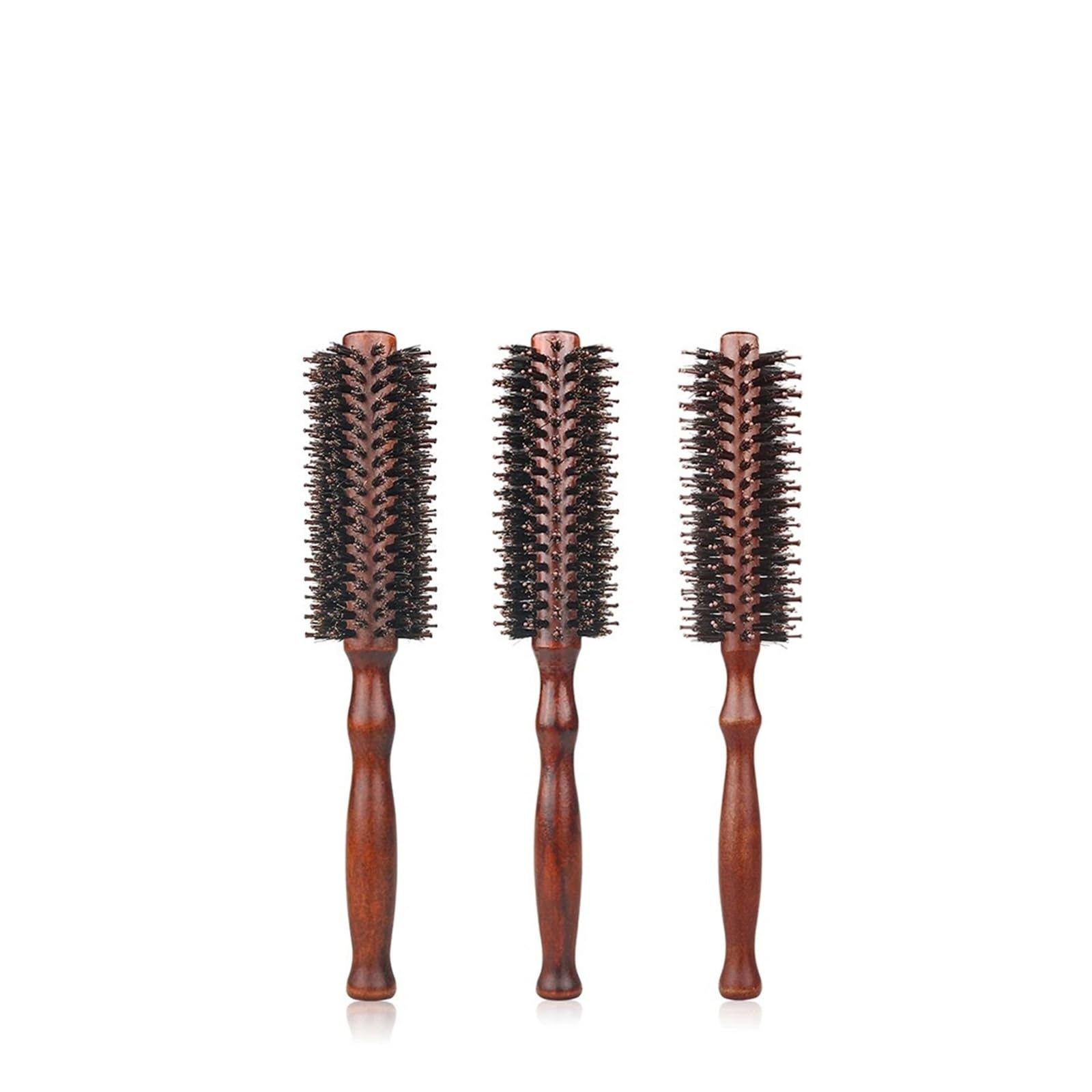 Spazzola for capelli tonda con manico in legno, pettine for in twill dritto, strumento for parrucchiere setole di cinghiale(ZB-ZWMGS-12mm)