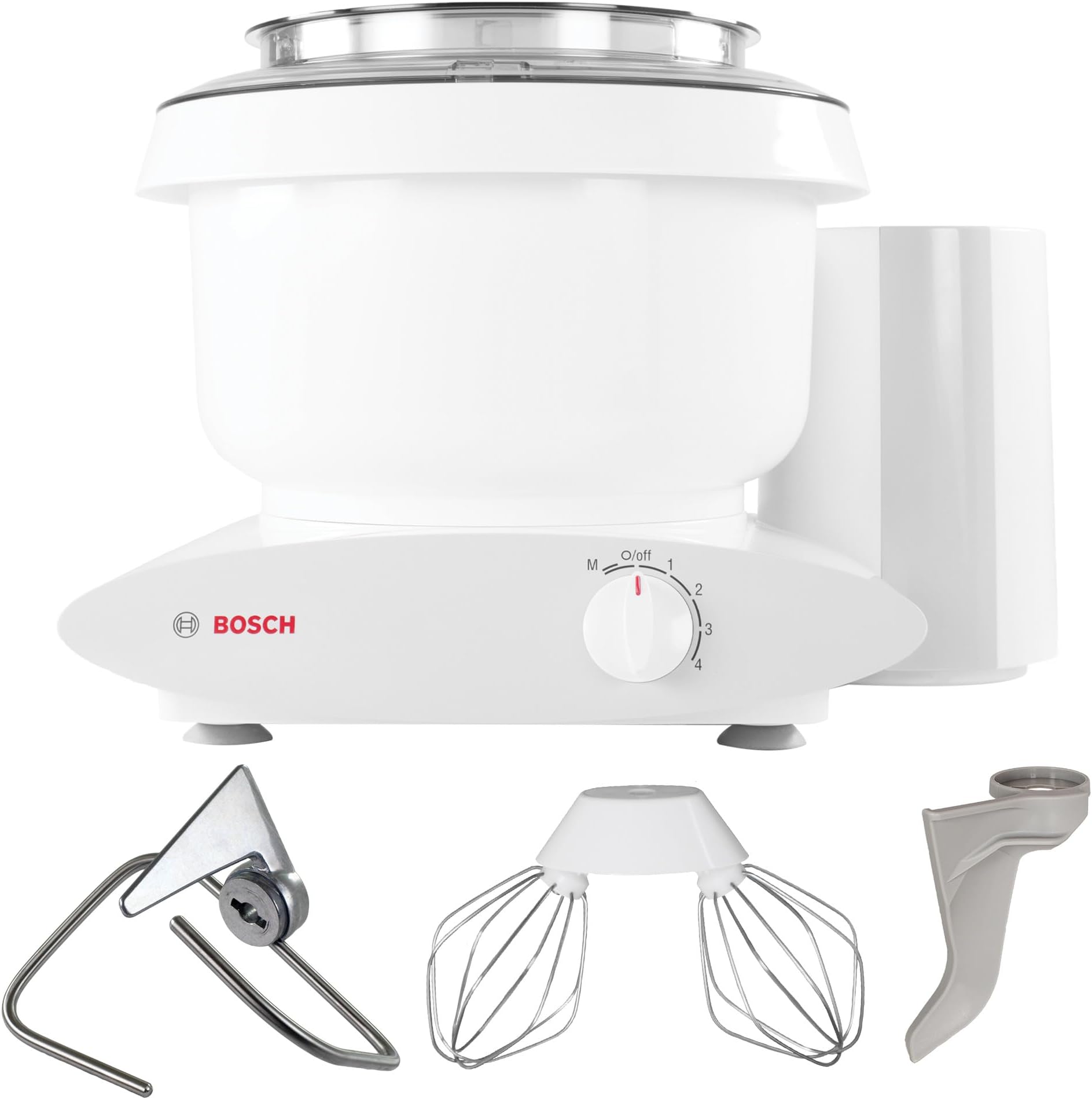 - Bosch Universal Plus Stand Mixer 500 Watt, 6.5 Quarts with Wire Whips, Dough Hook & NutriMill Dough Hook Extender Bundle