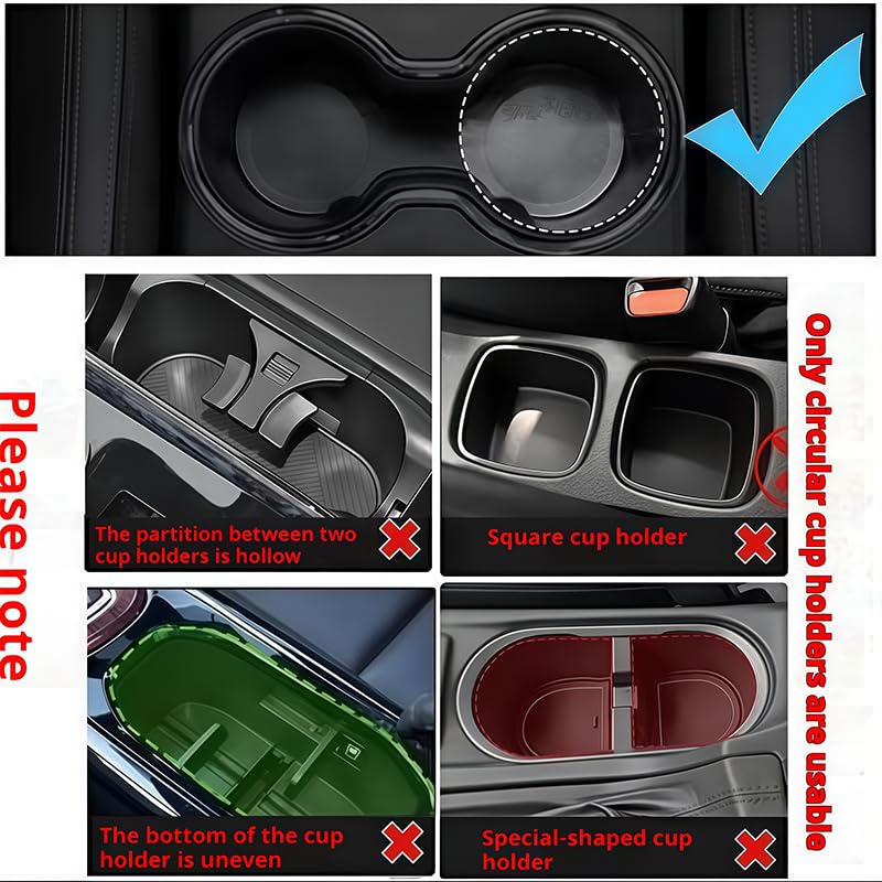 Auto Getränkehalter Tablett für Cupra Tavascan 2024-2026, Beifahrer Essen Tisch mit Tassenhalter, 360° Drehbarer Organizer KFZ Zubehör für Mittelkonsole Ablage,Black