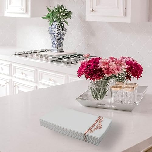 Miniatura 9 de Evi's World Toallas de mano  Lujosas servilletas de baño desechables con tacto de lino  Elegantes toallas de invitados desechables con detalles de