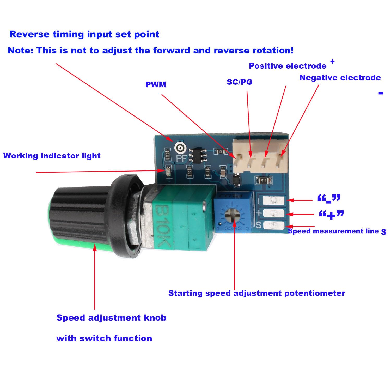 RUNCCI-YUN DC 0-12 V PWM Regulator prędkości wentylatora, 4Pins 1 kanał PC CPU Pokrętło sterowania prędkością do obudowy komputera (z wstępnie okablowanymi zaciskami)