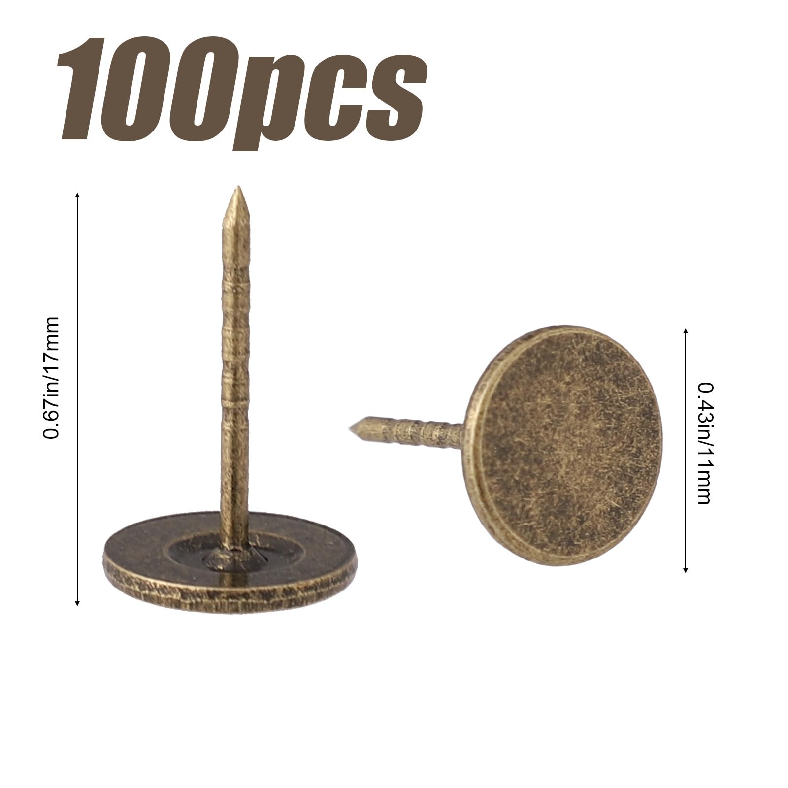 Crapyt Thumb Tacks White Flat Rounded 11mm/0.43" Nailhead 200 PCS L13mm/0.51" Decorative Pin Push Pins Home/Office/Classroom For Bulletin Board,Notice Board/Map Nails