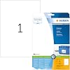 HERMA Self Adhesive Multipurpose Labels, 1 Label per A4 Sheet, 25 Sheets, 210 x 297 mm, 25 Labels, Blank Universal Labels Stickers, Sticky Labels for Laser & Inkjet Printer, White