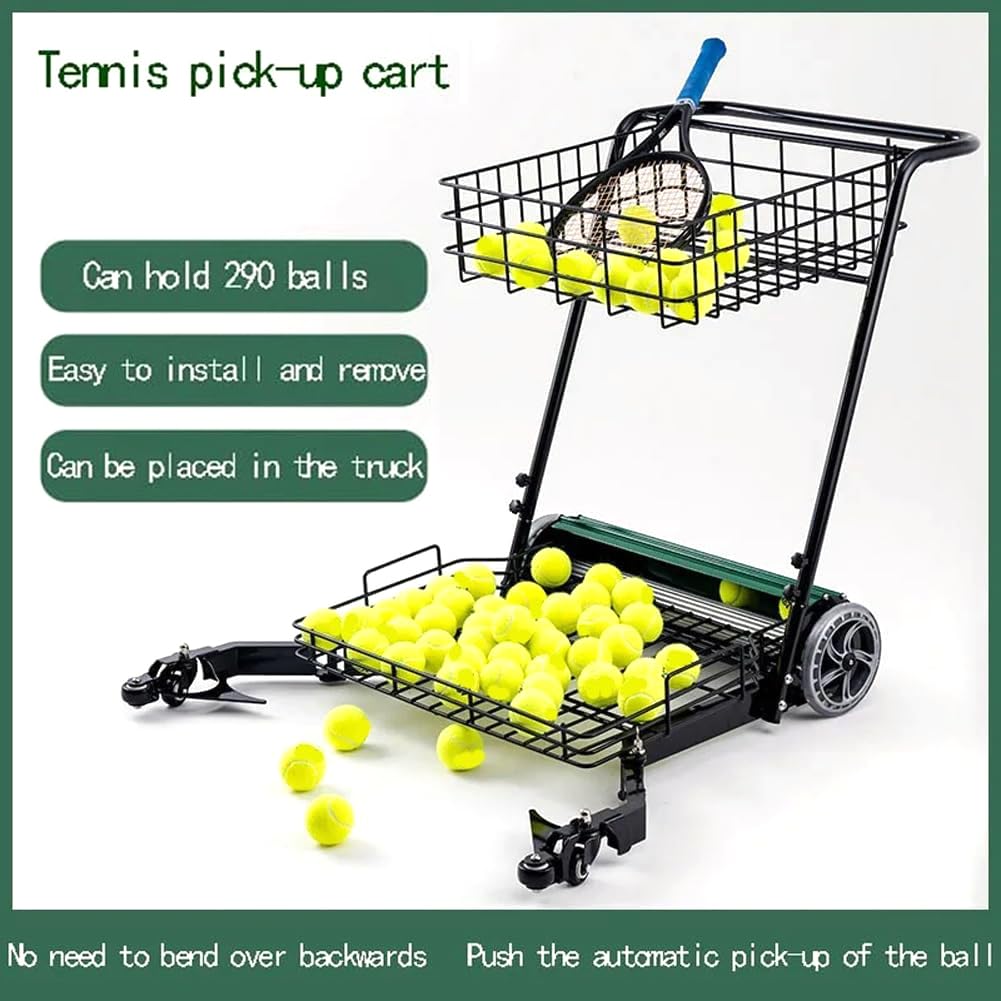 Cestino multifunzionale per raccogliere palline da tennis, può contenere 290 palline, design senza piegature per un facile raccolto, ideale per tennis, golf, pratica di ping pong
