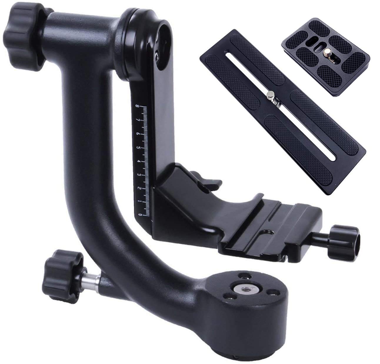 Movo GH700 MKII Professional Gimbal DSLR Tripod Head with Long and Short Arca-Swiss Quick-Release Pl
