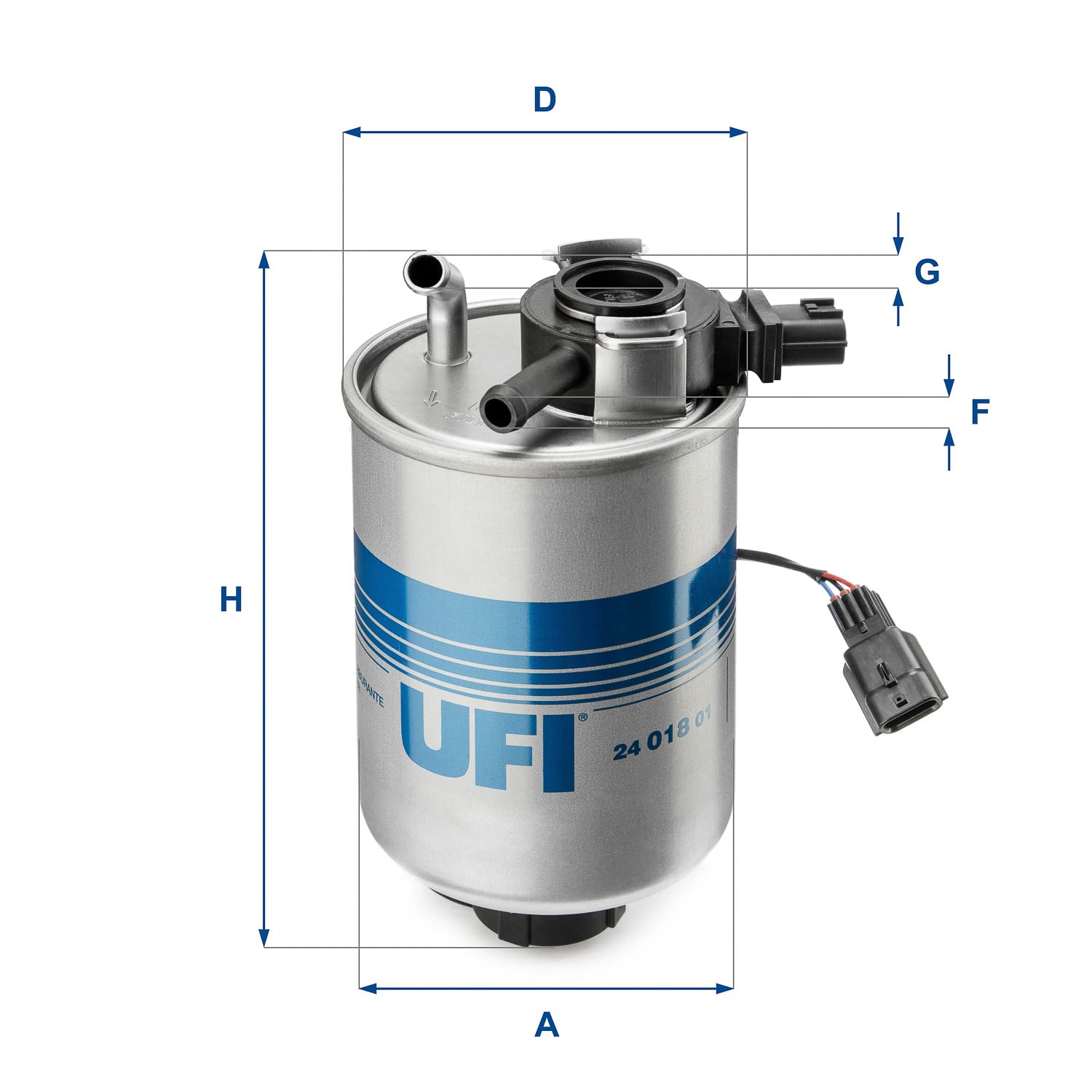 UFI Filters, Filtro Gasoil 24.018.01, Filtro de Combustible Diésel de Recambio, Apto para Coches, Apto para Modelos Nissan