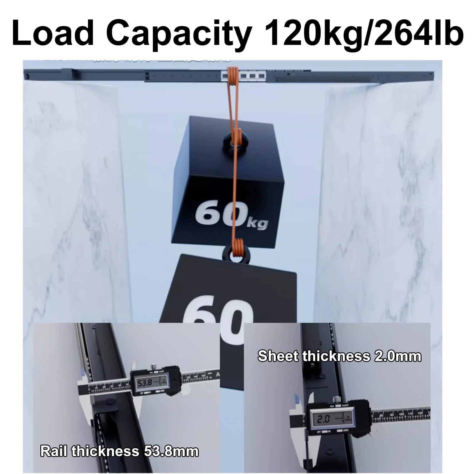 Amazon.co.jp: スライドレール 重量用 120 KG、底付けタイプ、400 600