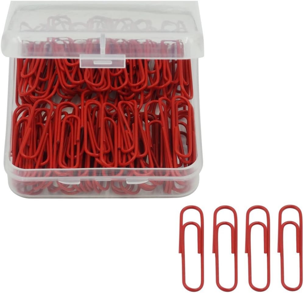 50mm Colored Large Jumbo Paper Clips 100PCS/Box (Red)