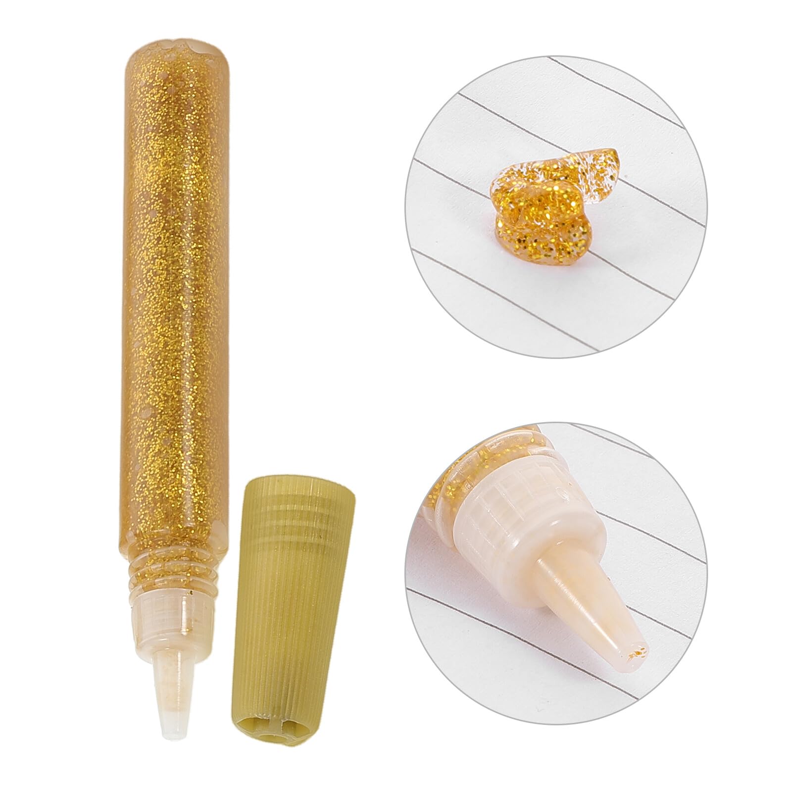 50 Stück Glitzerklebestifte Gold 10 Ml Glitzerleim für Kinder Basteln Scrapbooking Kunst
