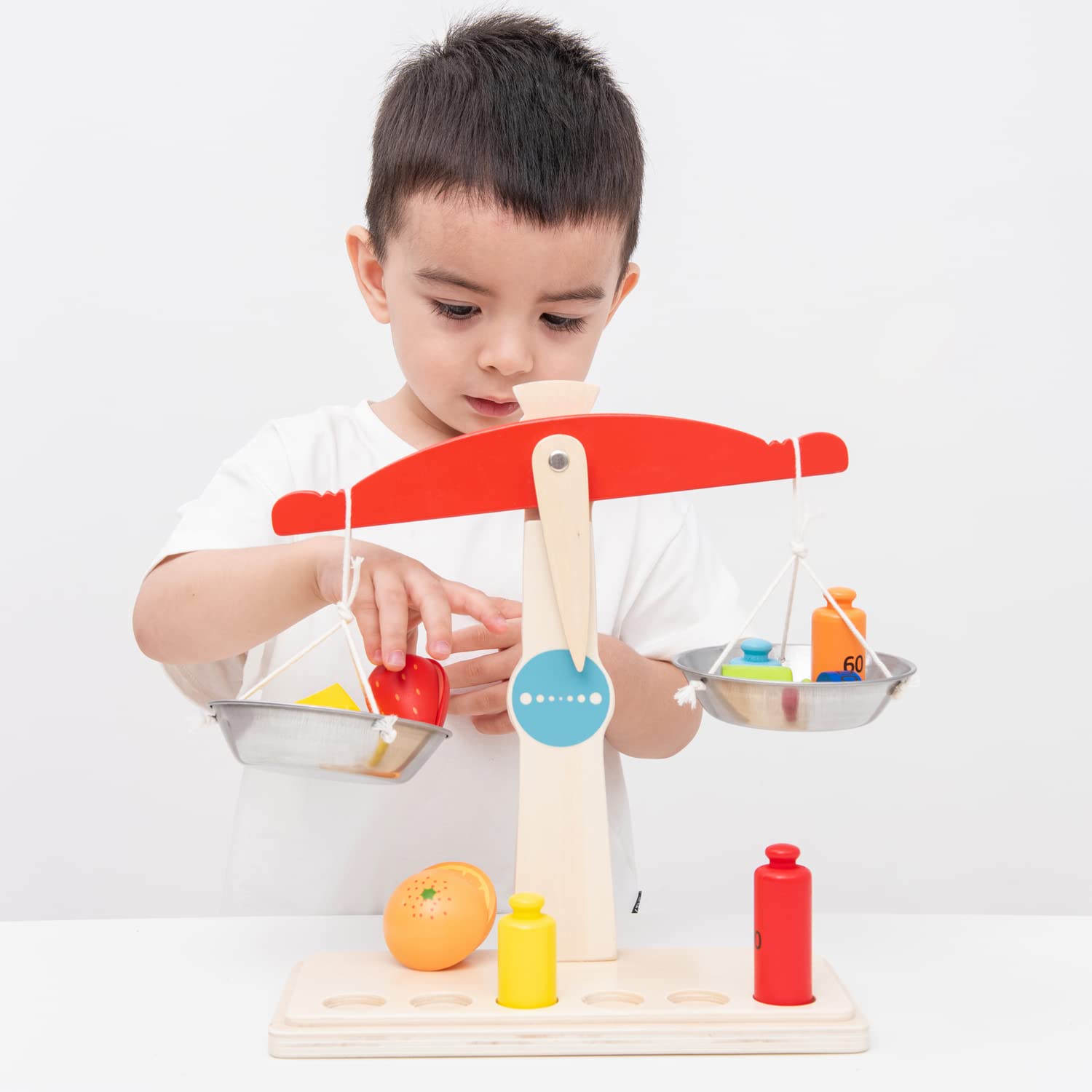 Woet® Balance Jouet en Bois pour Enfants - Accessoire pour Marchande - Jouet de Marché d’Imitation - À Partir de 3 Ans