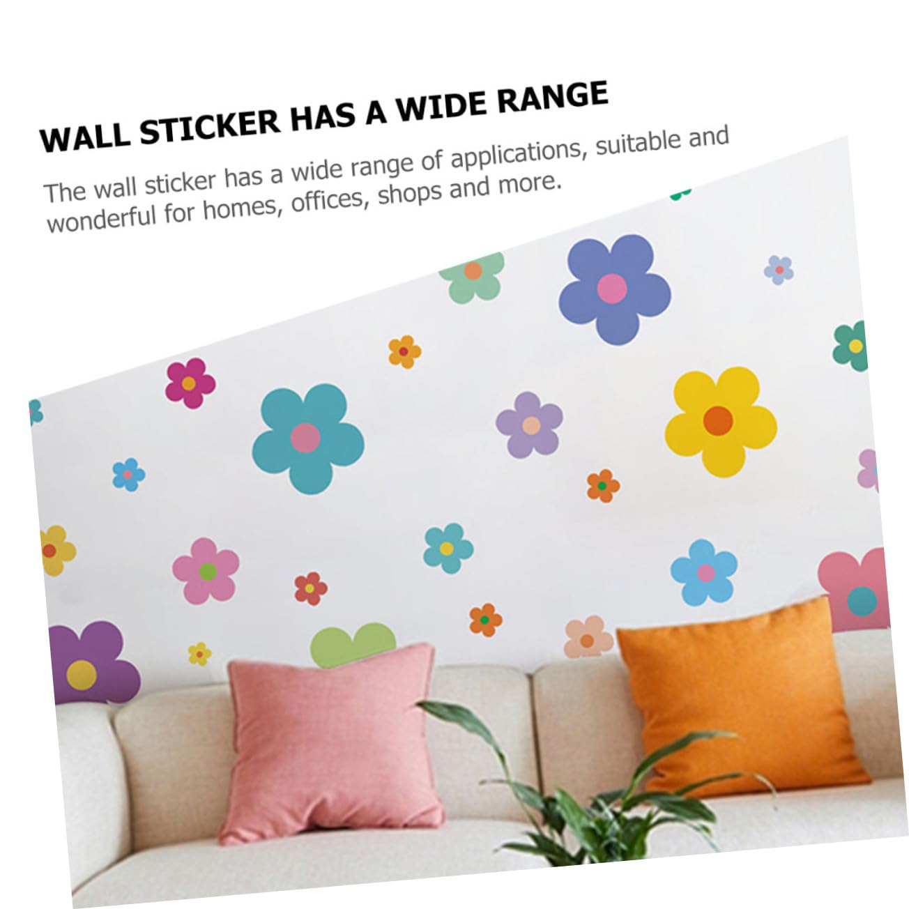 Hemobllo Autocollants Muraux Décoratifs Fleurs PVC 9 Feuilles 7 Stickers